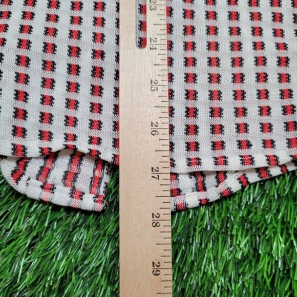 Vintage 70s Campus Dagger Collar Disco Shirt Medium 16 Geometric Print Op Art - Picture 6 of 10